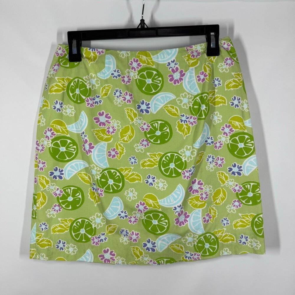 vintage Lilly Pulitzer mini skirt Guava Green Twist size 4